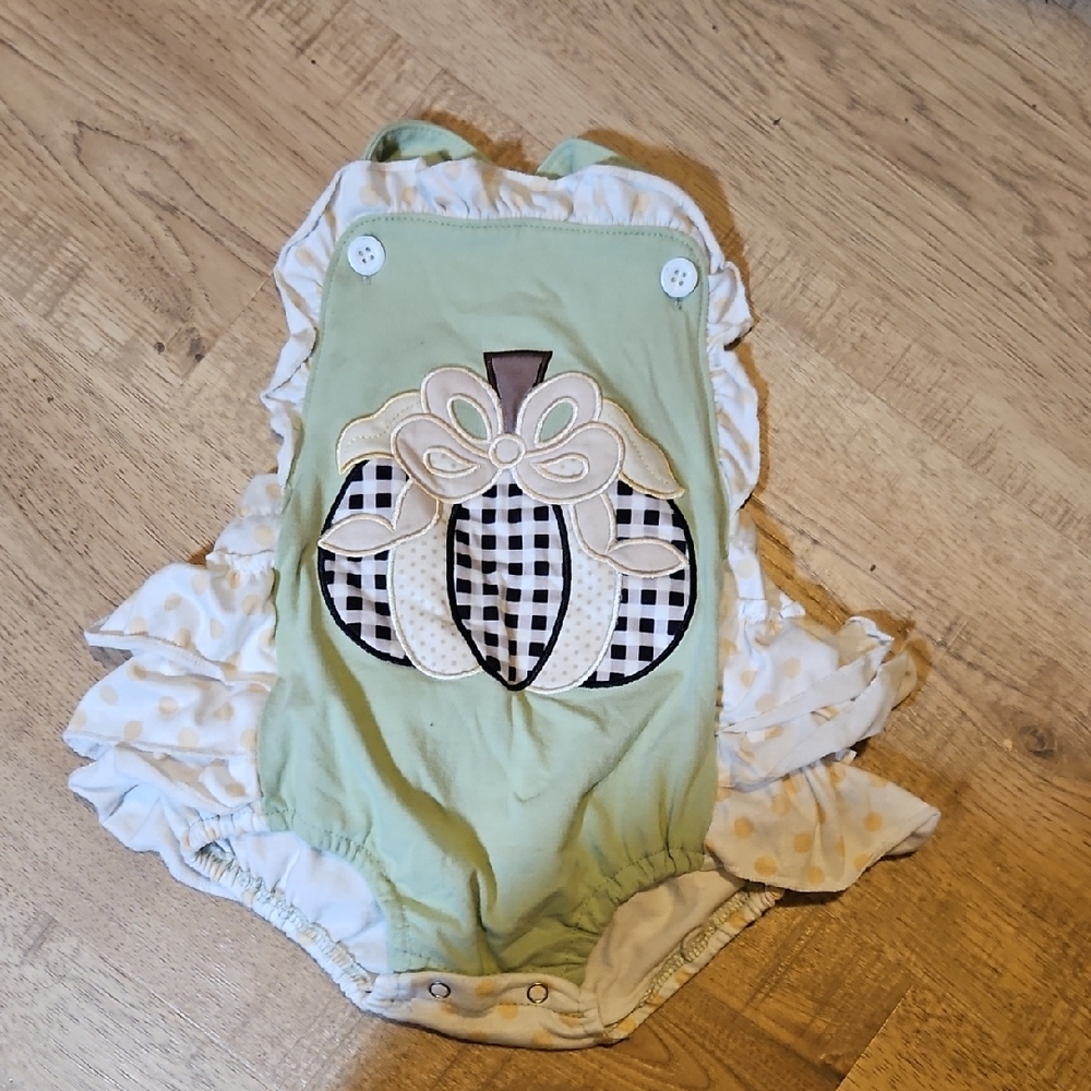 Green Pumpkin-Themed Kids Dress